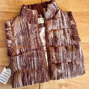 Mia Joy, Crushed Velvet Style Floral Lined Puffer Vest, Girls Size 8 Joyfolie.